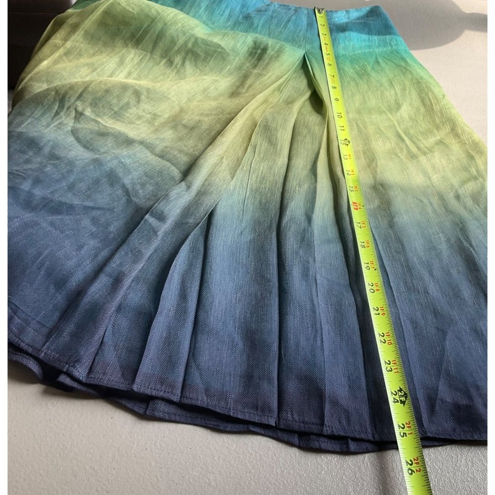 Jones New York Collectives silk and linen flowy ombre skirt size 10 - Picture 4 of 10